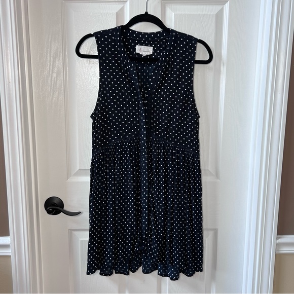 ⭐️ Anthropologie Navy Nia Sleeveless Tunic Tank Top MEDIUM - Picture 4 of 12